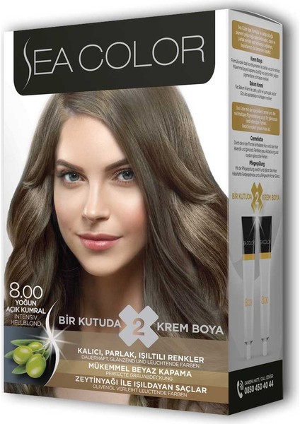 2x2 Tüp Krem Saç Boyası Seti Yoğun Açık Kumral No:8.00 modelleri