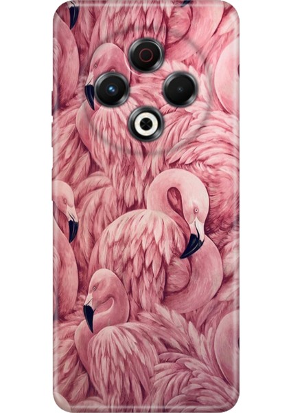 Tecno Spark 30 Kılıf Desenli Baskılı Tpu Rubber Kapak Flamingo Pattern