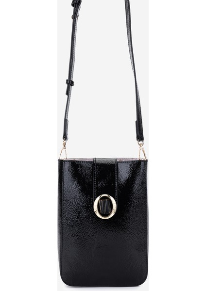 Kadın Suni Deri Siyah Kırışık Rugan Postacı Çanta 1178 4004 Bn Cnt SK25-26 Sıyah Krsk Rgn