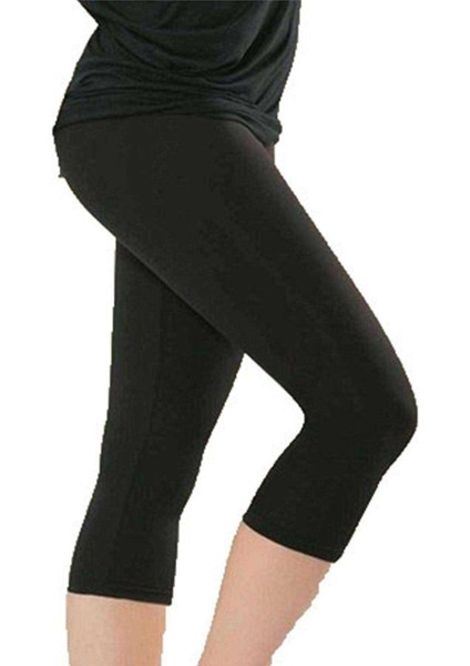 Kota Kadın Kapri Sporcu Likralı Düz Tayt Siyah 4005 fiyatları