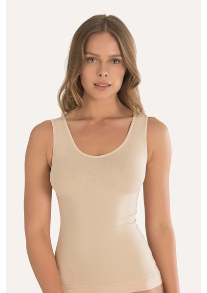 Kalın Askılı Likralı Dikişsiz Kadın Atlet – Yumuşak ve Rahatsız Etmeyen Esnek Kumaş modelleri