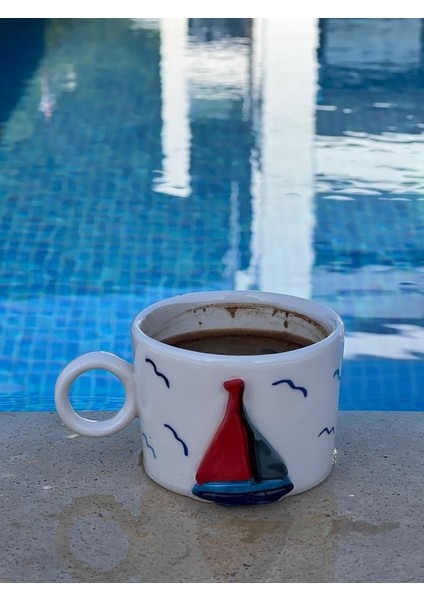 Yelkenli Deniz Temalı Fincan