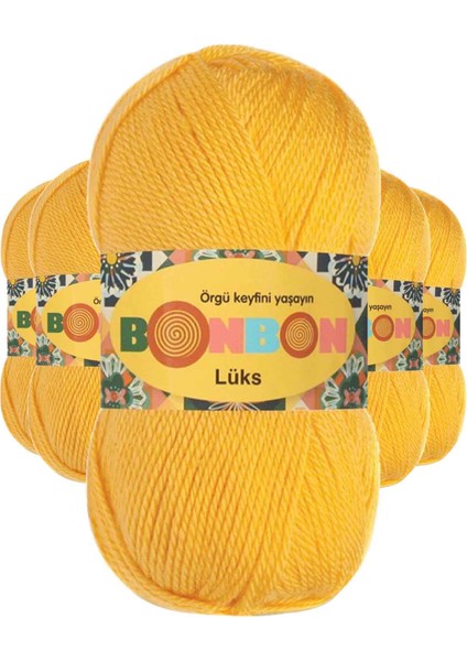 5 Adet Lüks Patik Ipi Yünü Sarı 98289