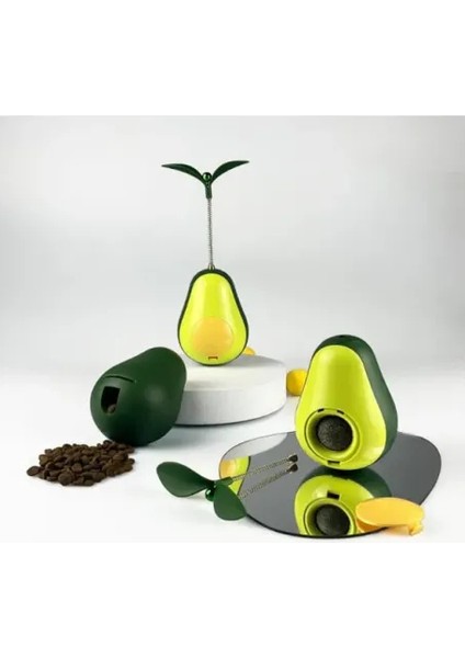 Avokado Şeklinde Kedi Naneli ve Mama Hazneli Kedi Oyuncağı