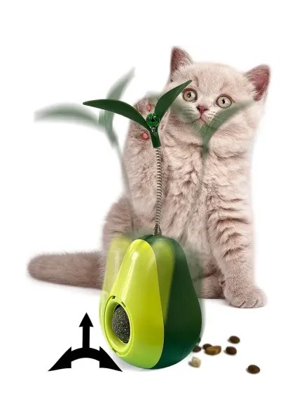 Avokado Şeklinde Kedi Naneli ve Mama Hazneli Kedi Oyuncağı indirimleri