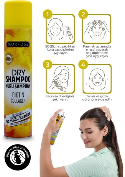 Kuru Şampuan Biotin Collagen 200 ml - Açık Renkli Saçlar - Mrfs modelleri