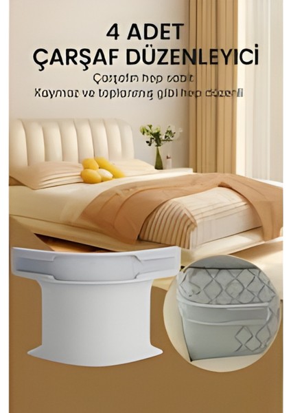 Çarşaf Matik 4 Adet Çarşaf Tutucu Aparat – Kaymaz Yatak Köşe Sabitleyici – Çarşaf Düzeltici fırsatları