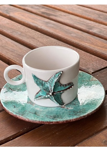 Tabaklı Turkuaz Deniz Yıldızı Fincan fırsatları