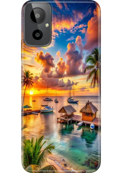 General Mobile Gm 23-Se Kılıf Desenli Baskılı Tpu Rubber Kapak Beach Summer