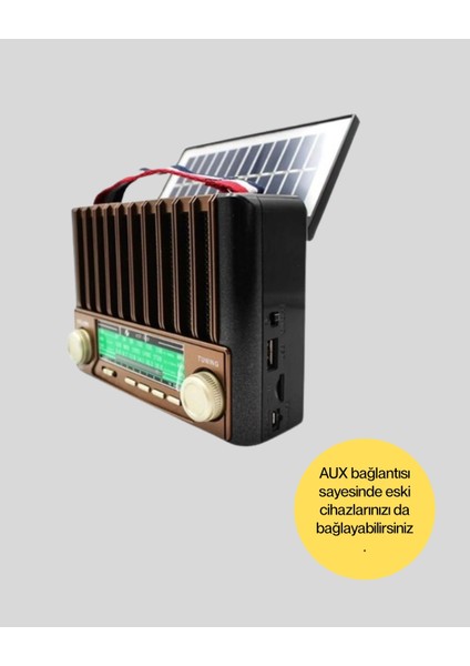 Güneş Enerjili Taşınabilir Radyo ve Bluetooth Hoparlör Çok Fonksiyonlu fırsatları