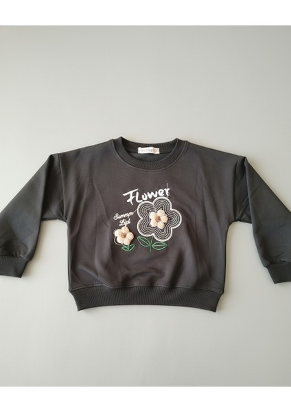 Kız Çocuk Çiçek Nakışlı Sweat Kot Pantolon Alt Üst Takım fiyatları