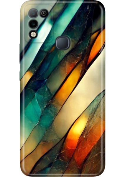 Infinix Hot 10 Play Kılıf Desenli Baskılı Tpu Rubber Kapak Flora Mermer
