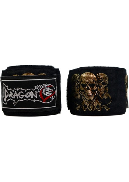 83831 Skull Gold 3,5 Metre Bandaj Gold Kuru Kafalı Boks Bandajı