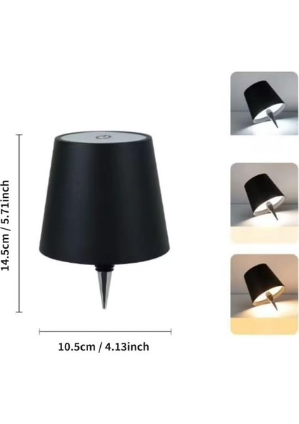 Şarjlı Kablosuz LED Şişe Başlıklı Lamba - 3 Renk Modlu Dokunmatik Dekoratif Masa ve Gece Lambası