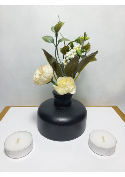 Şık Tasarım Siyah Minimal Vazo, Masa ve Sehpa Üzeri, Dekoratif Aksesuar