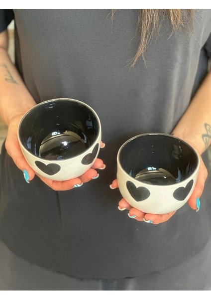 2 Li Içi Dolu Siyah Kalpli Çerezlik Kase fırsatları