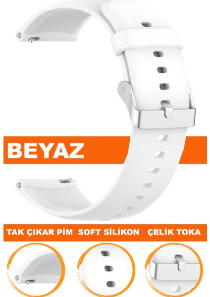 12mm-14mm-16mm-18mm-20mm-22mm-24mm saatlerle uyumlu soft silikon saat kordonu kayışı a72-beyaz
