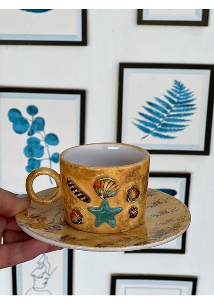 Tabaklı Kumsal Temalı El Yapımı Fincan modelleri