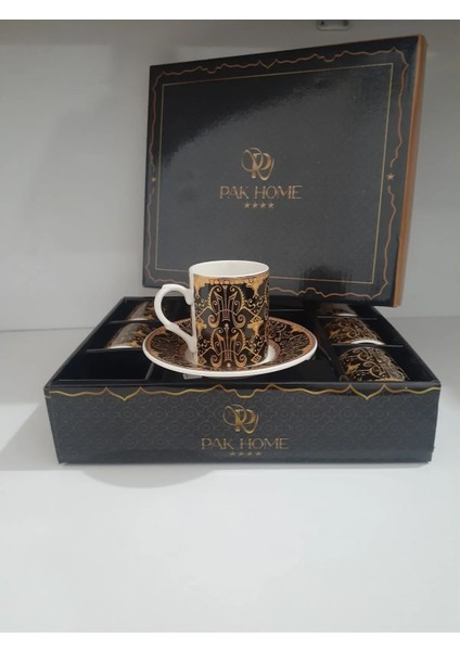 Porselen 6 Lı Lüks Kahve Fincan Takımı ROYALEKS-PAK-2206