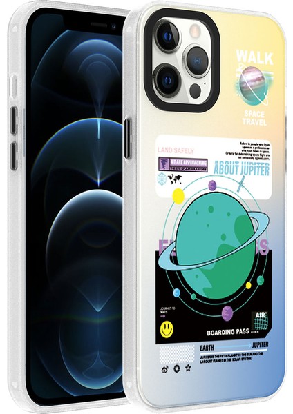 iPhone 12 Pro Max Uyumlu Desenli Vlmt Dragon Sert Kapak-Gezegen