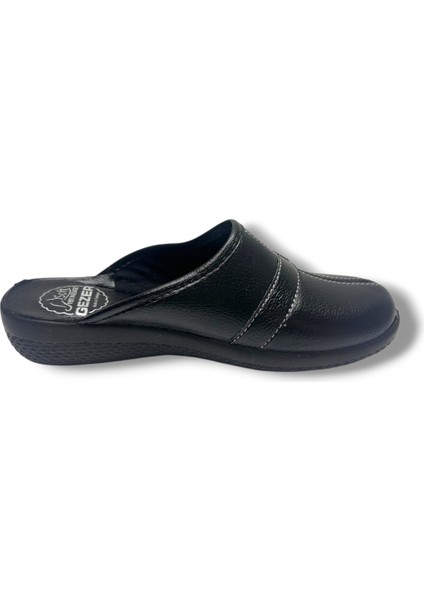 16185-26 Deri Anatomik Tokalı Sabo Kadın Terlik modelleri