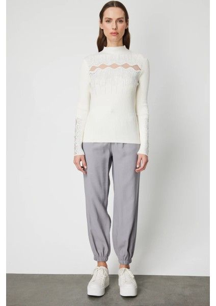 Transparan Detaylı Taşlı Triko Kazak 60387-26K modelleri