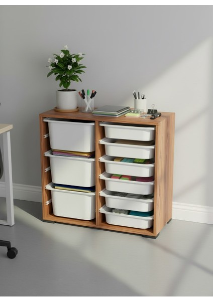 Carla 9 Sepetli Çok Amaçlı Ofis Dolabı Tropik Ceviz fiyatları