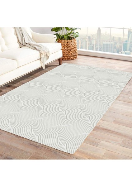 Rölyef Halı 150X220 Orla Krem