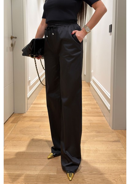 Saten Yeni Sezon Pantolon- Siyah modelleri