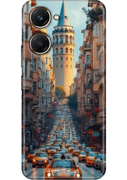 Vivo Y18 Kılıf Desenli Baskılı Tpu Rubber Kapak Galata Francisco
