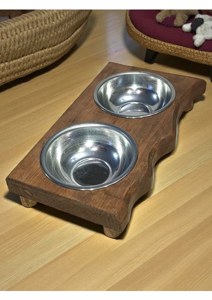 Doğal Masif Ahşap Kedi Köpek Mama Kabı Su Tası Standı Pet Shop modelleri