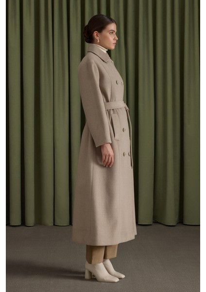 Taş Seyyar Kuşaklı Kruvaze Kapama Manto fırsatları