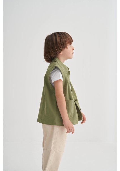 Gabardin Yelek 2-7 Yaş Olive fiyatları