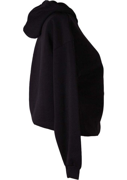 3 Ip Şardonlu Kapüşonlu Siyah Kadın Sweatshirt 26KDT1000009 fiyatları