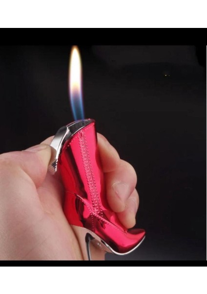 Yeni Sıradışı Topuklu Çizme Görünümlü Kadınlara Özel Çakmak