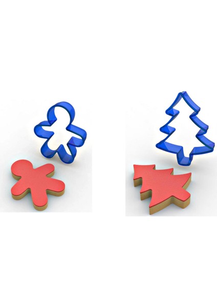 Yılbaşı Kurabiye Kalıbı Çocuk ve Ağaç Kalıbı 2 Li Set Gelecek