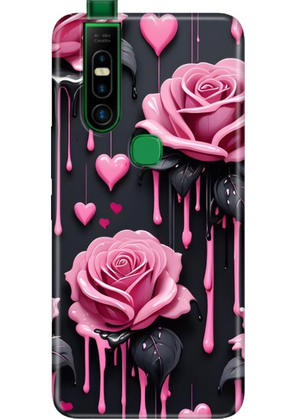 Infinix S5 Pro Kılıf Desenli Baskılı Tpu Rubber Kapak Akan Güller