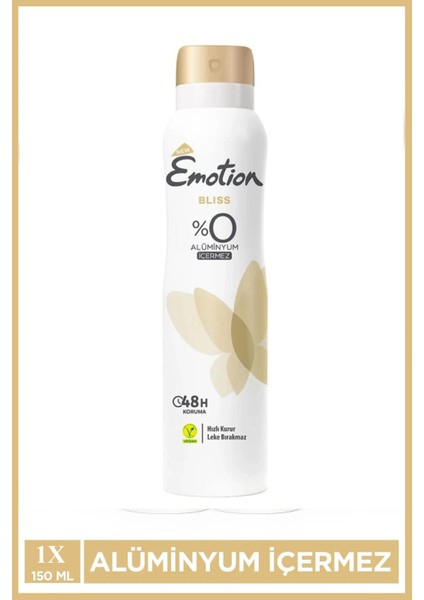 Emotion Bliss Kadın Vegan Deodorant 150 ml Hızlı Kurur , Leke Bırakmaz