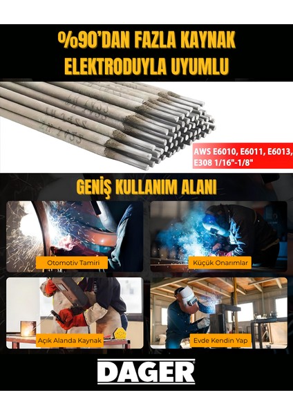 MMA250 250 Amper Inverter Mini Çanta Kaynak Makinesi Seti | IGBT | Dijital Ekran | Elektrod + Maske + Eldiven