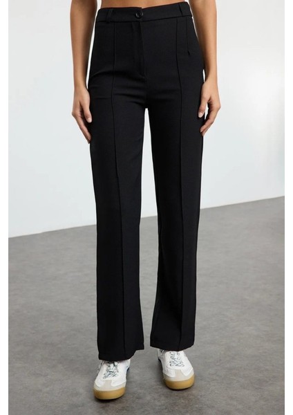 Kadın Yüksek Bel Nervurlu Ithal Krep Pantolon fiyatları