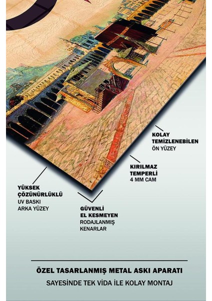 Elif ve Vav Hat Sanatı Dikey Islami Cam Tablo fırsatları