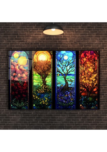 Rengarenk Dünya Haritası Cam Tablo modelleri