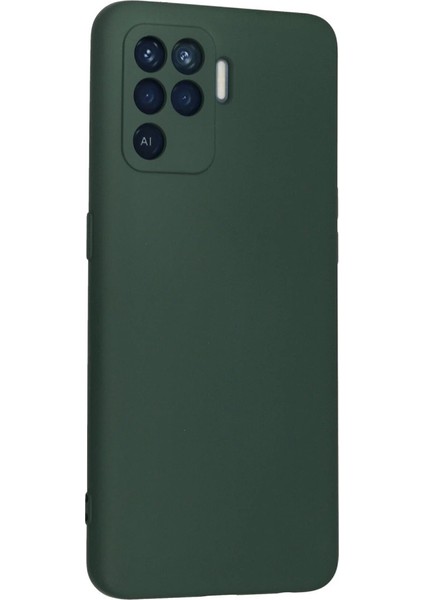 Oppo Reno 5 Lite Kılıf Nano Içi Kadife Silikon - Koyu Yeşil fiyatları