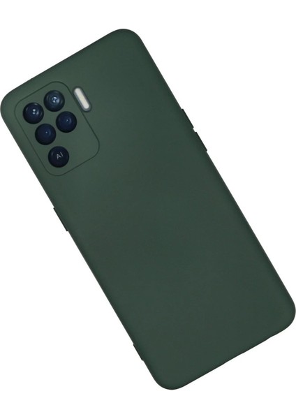 Oppo Reno 5 Lite Kılıf Nano Içi Kadife Silikon - Koyu Yeşil modelleri