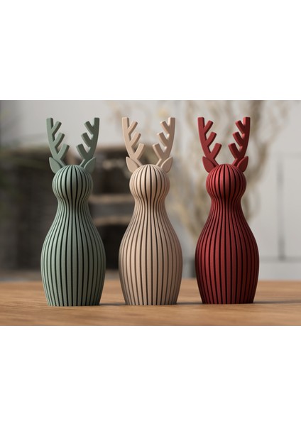 Modern Japandi Yılbaşı Geyiği Dekoratif Masa Süsü