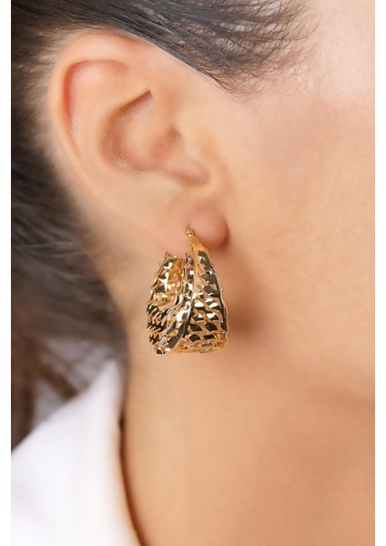 14 Ayar Altın Işlemeli Tasarım Küpe modelleri