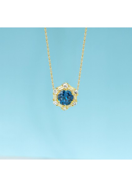 14 Ayar Altın Mavi Safir Kolye, Baget Kesim Altın Kolye indirimleri