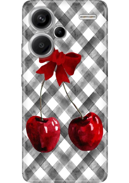 Xiaomi Redmi Note 13 Pro Plus 5g Kılıf Desenli Baskılı Tpu Rubber Kapak Kiraz Masası