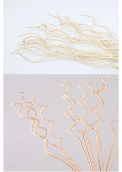 3 Adet Dalgalı Model Aromaterapi Dağıtıcı Rattan Sopa- Ev Dekor Şişe - Koku Yağı Ahşap Dif modelleri