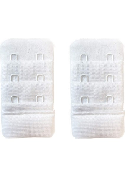 2 Adet Agraf Sütyen Uzatma Kopçası 3 Sıra / 2 Kanca Beyaz